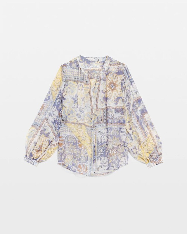 Artisanal Georgette Blouson-Sleeve Blouse - image 5